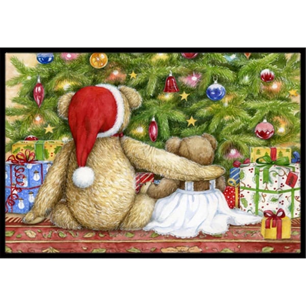 Jensendistributionservices Christmas Teddy Bears with Tree Indoor or Outdoor Mat, 24 x 36 MI2557494 - main